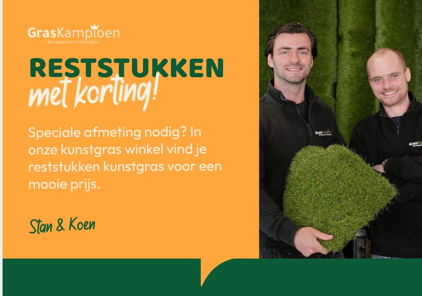 Social post: Reststukken met korting